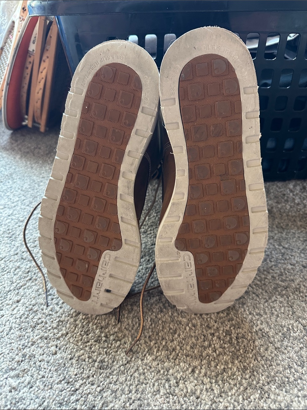 Carhartt Tan Brown Moc Toe Work Boots - Lace-Up Leather - Picture 6 of 6
